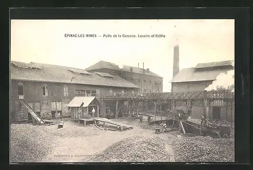 AK Épinac-les-Mines, Puits de la Garenne, Lavoirs et Crible