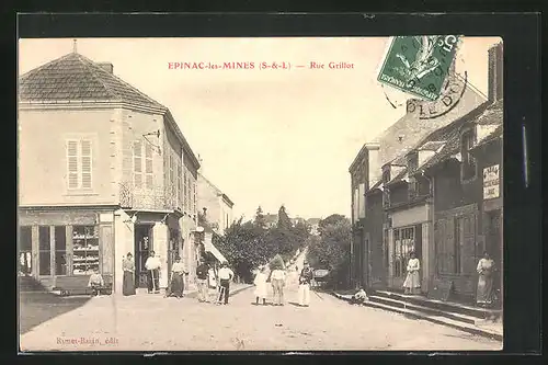 AK Épinac-les-Mines, Rue Grillot