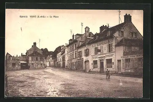 AK Vigny, La Place, Café-Hotel