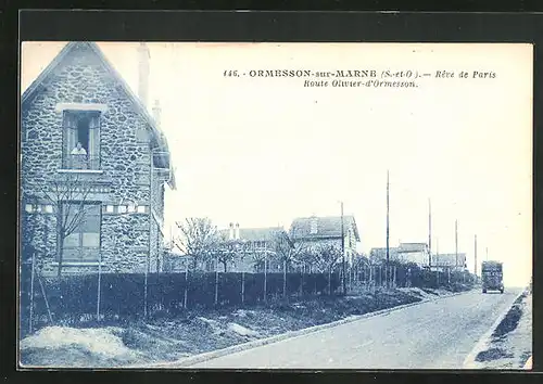 AK Ormesson-sur-Marne, Rêve de Paris, Route Olivier-d`Ormesson