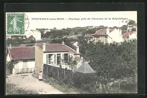 AK Fontenay-sous-Bois, Paysage pris de l`Avenue de la Republique