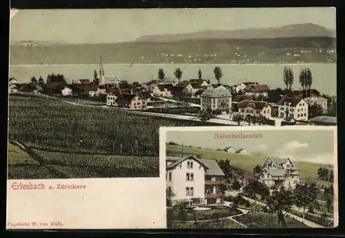 AK Erlenbach a. Zürichsee, Naturheilanstalt, Panorama