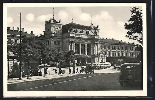 AK Brünn / Brno, Partie am Bahnhof