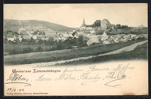 AK Katzenelnbogen, Totalansicht mit Kirche