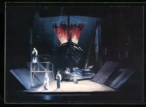 AK Bayreuth, Festspiele 1978, Der Fliegende Holländer I. Akt, vor dem Schiff