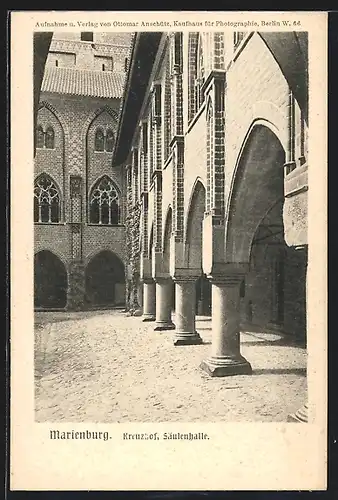 AK Marienburg / Malbork, Hochschloss, Säulenhalle im Kreuzhof