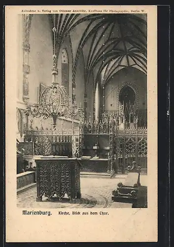 AK Marienburg, Kirche, Blick aus dem Chor.