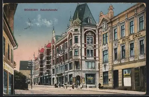 AK Rumburg, Hotel Engel, Bahnhofstrasse