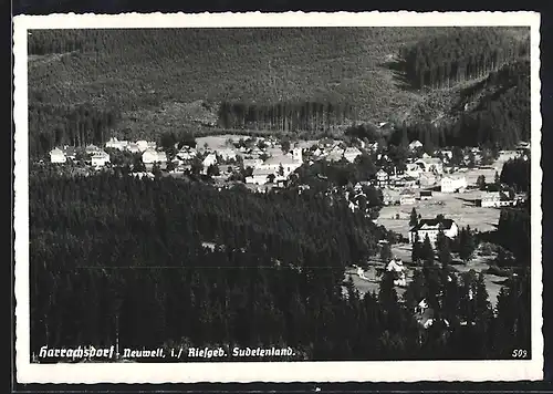 AK Harrachsdorf-Neuwelt /Riesengeb., Gesamtansicht aus der Vogelschau