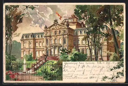 Lithographie Karlsruhe, Erbgrossherzoglicher Palais