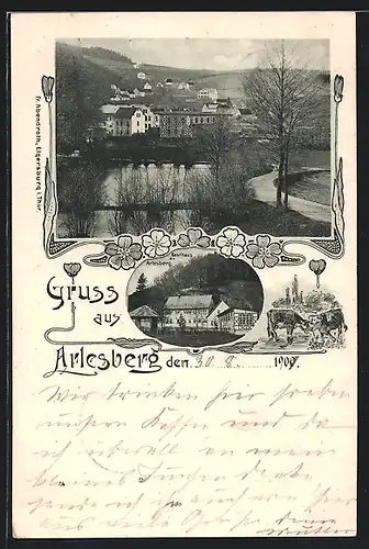 AK Arlesberg, Gasthaus und Ortsansicht