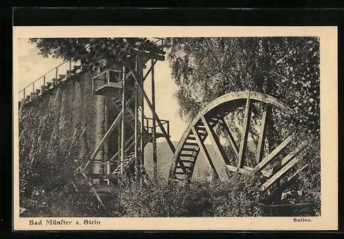 AK Bad Münster a. Stein, Saline mit Rad