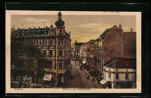 AK Crefeld, Blick in die Hochstrasse