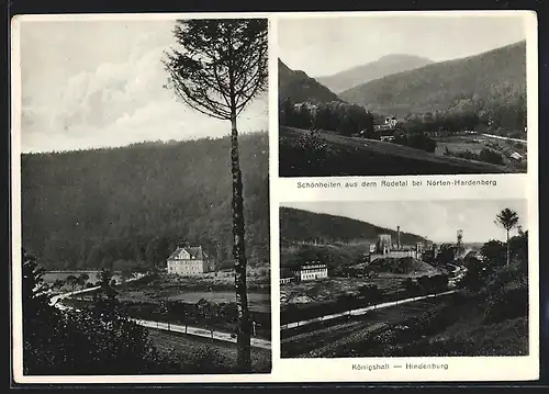 AK Nörten-Hardenberg, Gasthaus Rodetal, Panorama, Salzbergwerk Königshall-Hindenburg