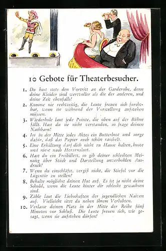 AK 10 Gebote für den Theaterbesuch