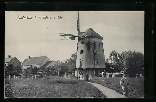 AK Gohlis / Elbe, Windmühle