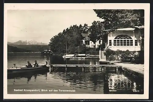 AK Krumpendorf, Seebad mit Terrassenhotel