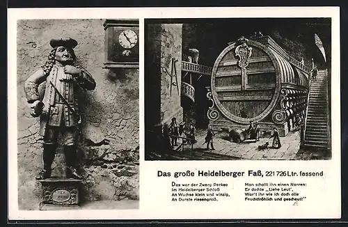 AK Heidelberg, Zwerg Perkeo und Heidelberger Fass