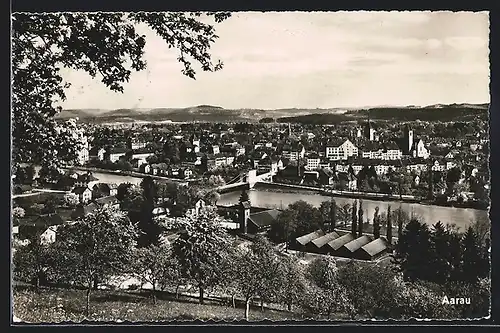 AK Aarau, Ortsansicht aus der Vogelschau