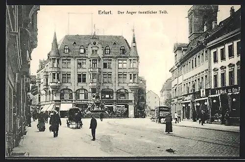 AK Erfurt, Westlicher Teil der Strasse Anger