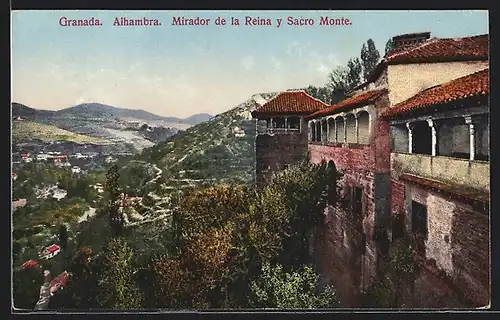 AK Granada, Alhambra, Mirador de la Reina y Sacro Monte