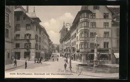 AK Schaffhausen, Oberstadt mit Vierröhrenbrunnen