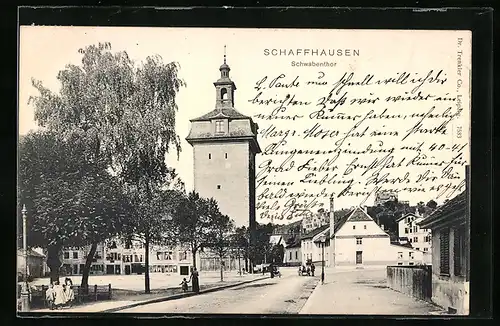 AK Schaffhausen, Strassenpartie am Schwabenthor