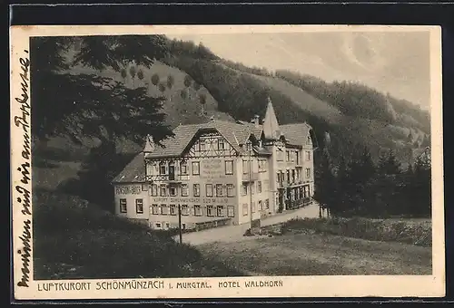 AK Schönmünzach i. Murgtal, Blick auf Hotel Waldhorn