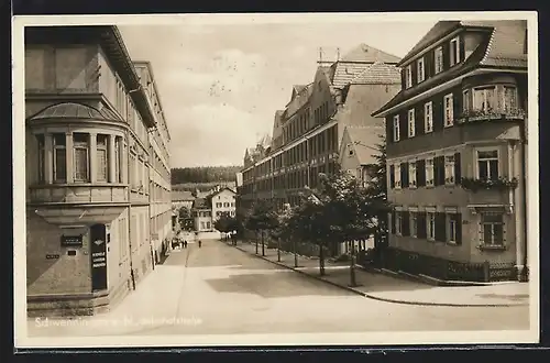 AK Schwenningen, Einblick in die Bahnhofstrasse