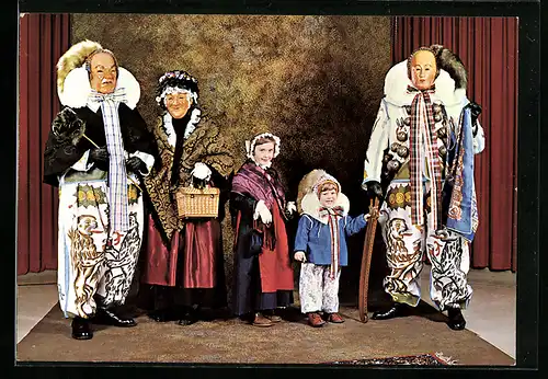 AK Villingen, Villinger Fasnet, Häsgruppe mit Stachi, Morbili und Narro, Fasching