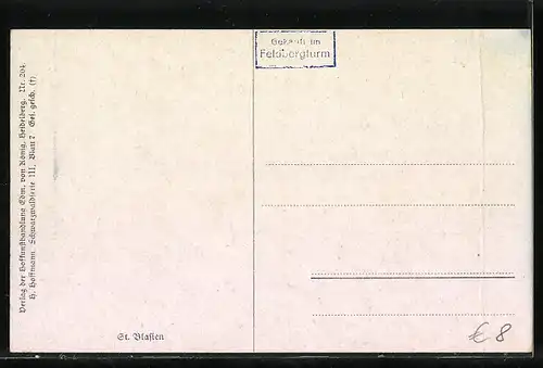 Künstler-AK Heinrich Hoffmann: St. Blasien, Teilansicht mit Kloster