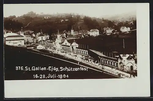 AK St. Gallen, Eidgen. Schützenfest 1904, Blick auf das Festgelände