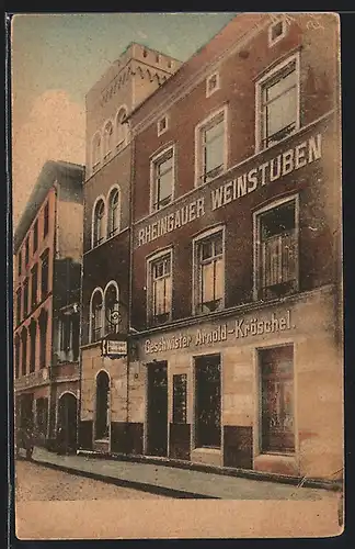 AK Mainz a. Rh., Wein-Restaurant Rheingauer-Weinstuben, Dominikanerstrasse 8