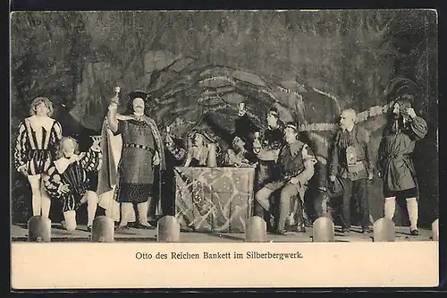 AK Freiberg, Bergfestspiel 1914, Otto des Reichen Bankett im Silberbergwerk