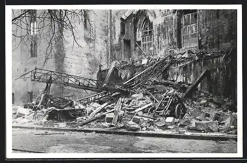 AK Stuttgart, Brandkatastrophe Altes Schloss 1931