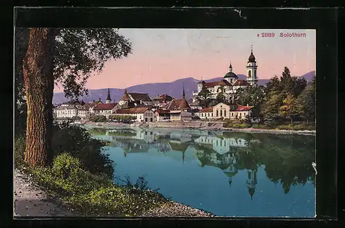 AK Solothurn, Ortsansicht, Reflektion im Wasser