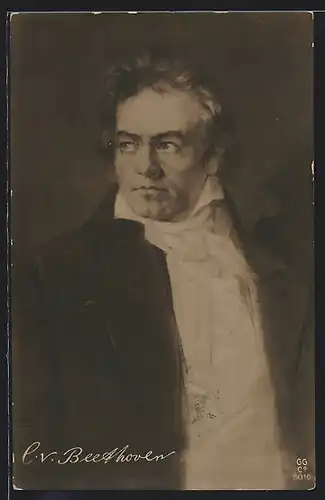 Künstler-AK Komponist L. v. Beethoven, Portrait des jungen Musikers