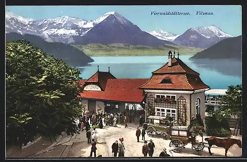 AK Vitznau am Vierwaldstättersee, Dampfschiffstation