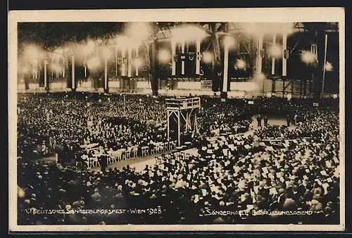 AK Wien, 10. Deutsches Sängerbundesfest 1928, Sängerhalle-Begrüssungsabend