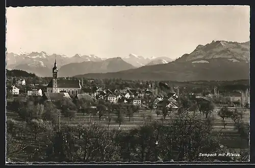 AK Sempach, Totalansicht mit Pilatus