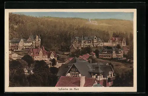 AK Schierke im Harz, Ortsansicht aus der Vogelschau