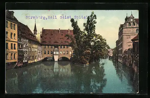 AK Nürnberg, Heil. Geistspital vom Wasser aus