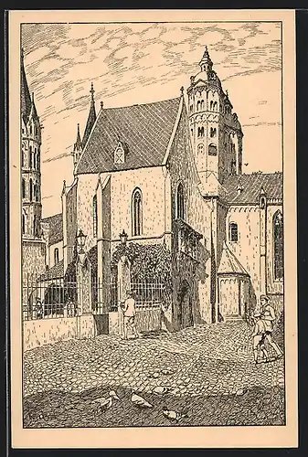 Künstler-AK Naumburg, Vor dem Dom