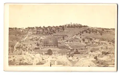 Fotografie unbekannter Fotograf, Ansicht Jerusalem, Ölberg / Tempelberg mit dem Felsendom