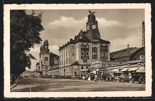 AK Prag / Praha, Wilson-Bahnhof im Sonnenschein