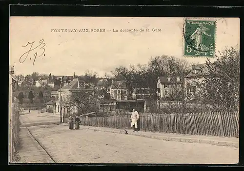 AK Fontenay-Aux-Roses, La descente de la Gare