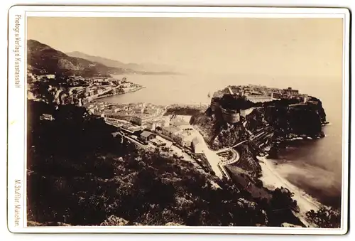 Fotografie M. Stuffler, München, Ansicht Monaco, Blick über die Stadt mit dem Fürstenpalast