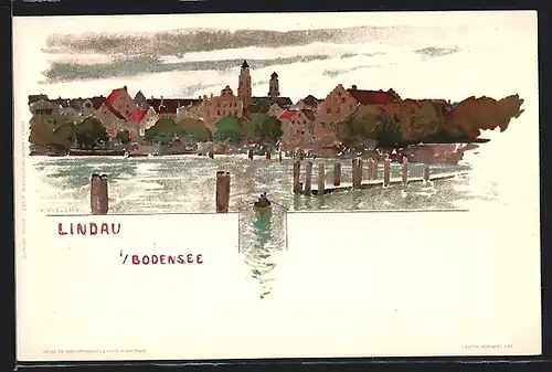 Künstler-AK Fritz Voellmy: Lindau, Panorama