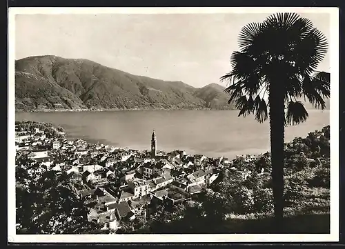 AK Ascona, Blick auf die Stadt und den Lago Maggiore