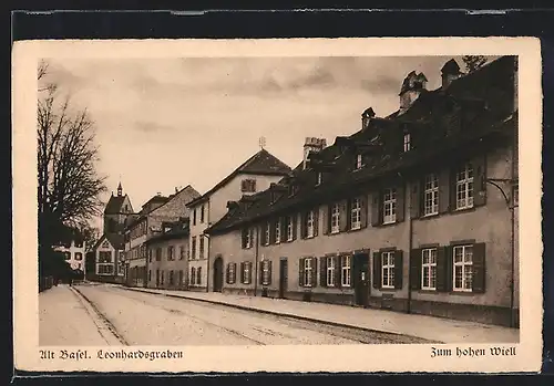 AK Basel, Leonhardsgraben, Zum hohen Wiel, Strassenpartie